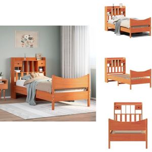 Vidaxl - Massivholzbett ohne Matratze Wachsbraun 90x200 Kiefernholz - Bettgestell - Bettgestelle - Bettrahmen - Bett