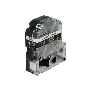 Schriftband-Kassette Ersatz für Epson LC-3BWV für Etiketten-Drucker 9mm Weiß auf Schwarz - Vhbw