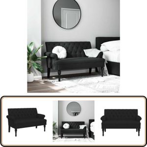 Vidaxl - Sitzbank mit Rückenlehne Schwarz 120x62x75,5 cm Stoff