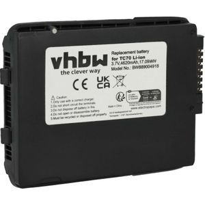 Vhbw - Akku kompatibel mit Zebra TC72, TC720L, TC75, TC55, TC70, TC700H, TC700K, TC70X Barcodescanner pos (4620 mAh, 3,7 v, Li-Ion)
