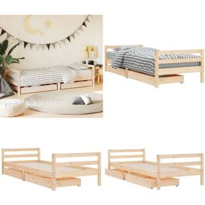 Vidaxl - Kinderbett mit Schubladen 90x190 cm Massivholz Kiefer - Holz Kinderbett - Kiefernholz Kinderbett - Schreibtisch Kinderschlafzimmer