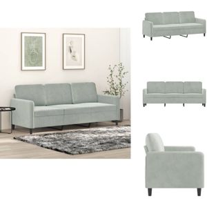 Vidaxl - 3-Sitzer-Sofa Hellgrau 180 cm Samt - Samtsofa - Wohnlandschaft - 3er Sofa - Grau Sofa - Modernes Sofa