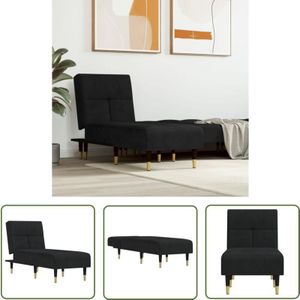 The Living Store - Chaiselongue Schwarz Samt - Chaiselongue - Lounge Chair - Relaxsessel - Sessel - Samtcouch