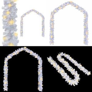Vidaxl - Weihnachtsgirlande mit LED-Lichtern 5 m Weiß - Weihnachtsdeko - Weihnachtsgirlande - LED-Girlande - Weiße Beleuchtung - Außendeko - Home &