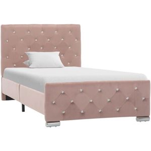 Bettgestell Rosa Samt 90x200 cm