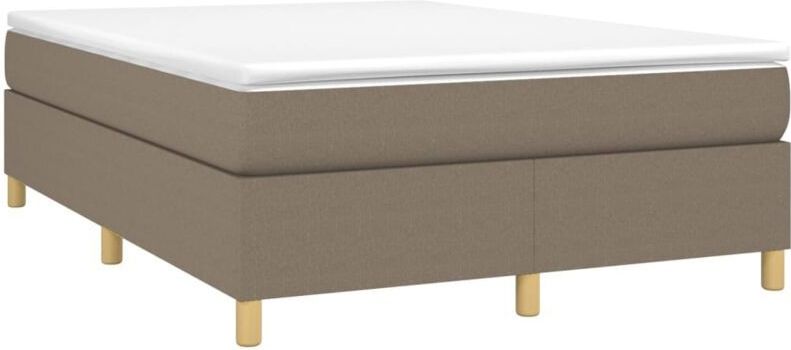 Vidaxl - Boxspringbett mit Matratze Taupe 140x200 cm Stoff