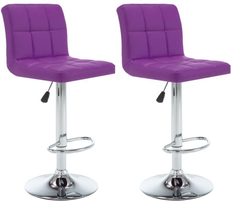 Barhocker 2 Stk. Lila Kunstleder Vidaxl