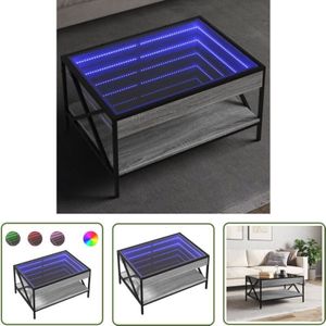 VidaXL Couchtisch mit Infinity-LED Grau Sonoma 70x50x38 cm