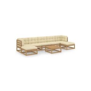 8-tlg Garten-Lounge-Set mit Kissen Honigbraun Massivholz Kiefer vidaXL