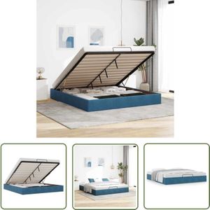 VidaXL Ottoman-Bett ohne Matratze Dunkelblau 160x200 cm Samt