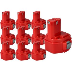 Vhbw - 10x Akku kompatibel mit Makita 6916D, 6914DWDE, 6916FDWDE, 6916DWDE, 6916DWD, 6916FDWAE Werkzeug (3000 mAh, NiMH, 12 v)