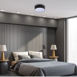 Deckenlampe Esstisch Deko Wohnzimmer Modern Büro Rund Lampenschirm Stoff E27 Beige, Ø30cm - Paco Home
