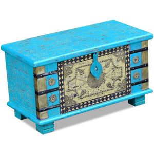 Vidaxl - Aufbewahrungstruhe Blau Mangoholz 80x40x45 cm