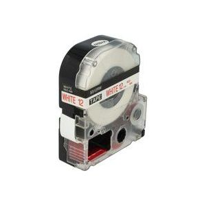 Schriftband-Kassette kompatibel mit Epson LabelWorks LW-900P, OK500P, OK720, OK900P, OK200, OK300 Etiketten-Drucker 12mm Rot auf Weiß - Vhbw