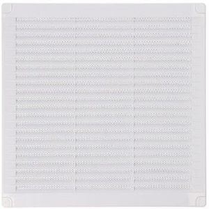 Quadratische Lüftungsgitter mit Stopfen und Insektenschutz aus weißem abs 25x25x0,7cm EDM