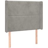 Kopfteil mit Ohren Hellgrau 103x16x118/128 cm Samt vidaXL