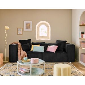 Lisa Design - Colombine - modulares sofa rechts - 2 sitzplätze - aus cordstoff - schwarz