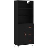 Jinlefu - Highboard Schwarz 69,5x34x180 cm Holzwerkstoff vidaXL