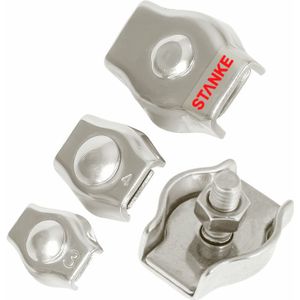 100x Simplex Klemme aus Edelstahl Inox Größe 3 für 3 mm Drahtseile Rostfrei - Seilwerk Stanke