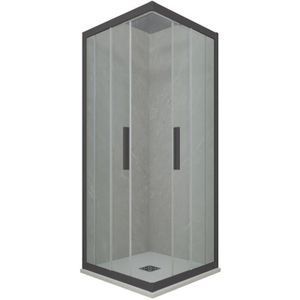 Forte - Eck-Duschkabine in pvc 100x120 Klarglas Anthrazit Kolors