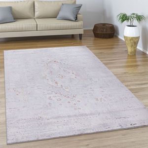 Teppich Wohnzimmer Kurzflor Vintage Abstrakt Orientalisch Modern Bordüre 160x230 cm, Bunt - Paco Home