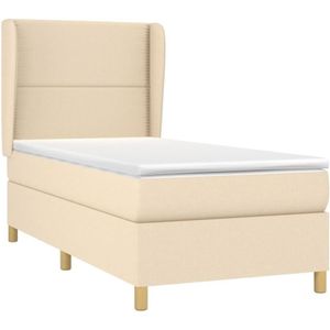 Vidaxl - Boxspringbett mit Matratze Creme 90x200 cm Stoff