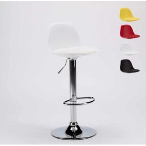 New Orleans Design Bar- und Küchenhocker mit Lederkonsole - Weiß