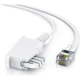 Csl-computer - csl - 1m Telefonkabel tae-f Stecker auf RJ11 Stecker Int. Norm 6P4C / 4-polig belegt Flachkabel - tae-f - weiß