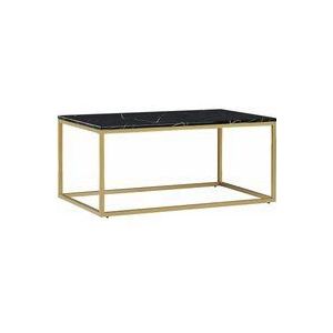 Beliani - Couchtisch Schwarz Gold 60 x 100 cm Marmor Optik Holzfurnierte mdf Tischplatte Rechteckig Modern