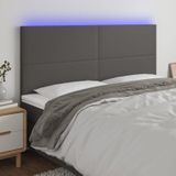 Led Kopfteil Grau 180x5x118/128 cm Kunstleder Vidaxl