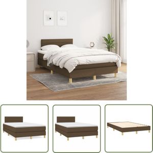 Boxspringbett mit Matratze Dunkelbraun 120x200 cm Stoff - Boxspringbett - Doppelbett - Bettenrahmen - Matratze - Schlafsystem - The Living Store
