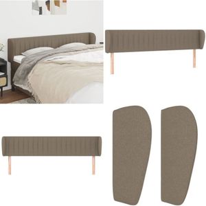 Kopfteil mit Ohren Taupe 203x23x78/88 cm Stoff - Bettkopfteil - Kopfteil - Betthaupt - Lattenrost - Polsterbett - Home & Living