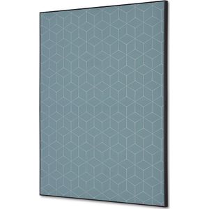 Showdown Spannstoff Wanddekoration - Set din A2 - Hexagon Grau - Schwarzer Rahmen