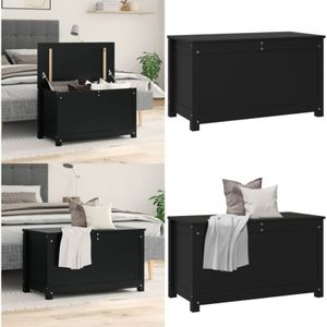 Vidaxl - Truhe Schwarz 80x40x45,5 cm Massivholz Kiefer - Aufbewahrungsb Box - Holztruhe - Speicherlösung - Wohnzimmerorganisation