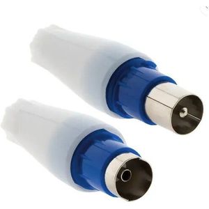 Zenitech - 2 TV-Stecker, 1 Stecker und 1 Buchse, gerader Ausgang, Durchmesser 9.52mm.