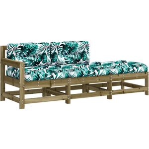 3-tlg. Garten-Lounge-Set mit Kissen Kiefernholz Imprägniert Vidaxl