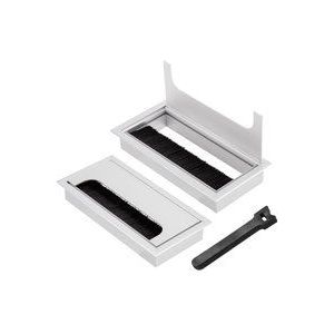 2 Stück Schreibtisch-Einbau-Kabelmanagement, Kabelauslass für Einbau auf Schreibtischtisch, Kabel-Organizer, mit Bürstendichtung, 10 Stück