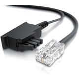 CSL - Internet Kabel Routerkabel - TAE-F Stecker auf RJ45 Stecker - 50m - Internetkabel - Router an die Telefondose, TAE - schwarz