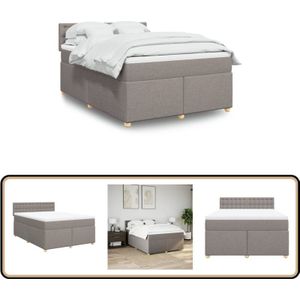 Vidaxl - Boxspringbett mit Matratze Taupe 160x200 cm Stoff