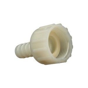 Schlauchtülle mit ig Überwurf - ø 13 mm x 3/4 Zoll - Nylon weiß - Tecuro