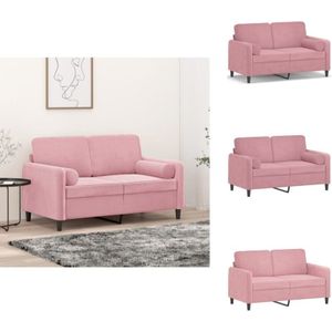 2-Sitzer-Sofa mit Zierkissen Rosa 120 cm Samt - 2-Sitzer-Sofa - 2-Sitzer-Sofas - Sofa - Couch