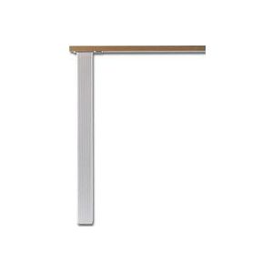 Tischfuß Quadra Tischbein 60x60mm Möbelbein Länge 705mm Aluminium silber gerillt