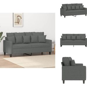 2-Sitzer-Sofa Dunkelgrau 140 cm Stoff - 2-Sitzer Sofa - Grau Sofa - Wohnzimmersofa - Couchtisch - Gemütliches Sofa