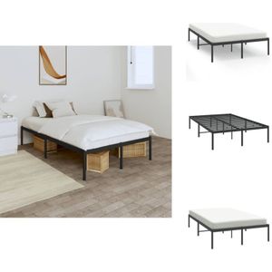 Bettgestell Metall Schwarz 120x190 cm - Metallbettfundament - Doppelbett - Boxspringrahmen - Bettgestell Schwarz - Schlafzimmermöbel