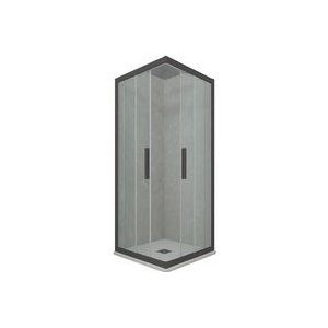 Eck-Duschkabine in pvc 75x90 Klarglas Anthrazit Kolors
