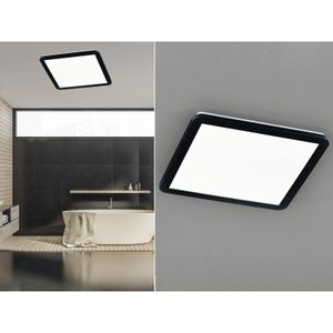 Quadratische LED-Deckenleuchte dimmbar 22 w Camilla Black IP44 Trio Lighting