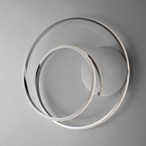 Plafoniera in metallo e alluminio Cromo Lucido con led integrato 46x h7 cm