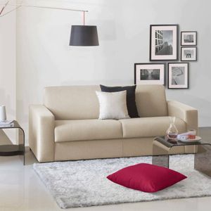 Schlafsofa Dabakah, 3-Sitzer-Sofa, 100% Made in Italy, Wohnzimmersofa mit drehbarer Öffnung, aus gepolstertem Stoff, mit schmalen Armlehnen, Cm