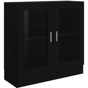 Vitrinenschrank Schwarz 82,5x30,5x80 cm Holzwerkstoff Vidaxl