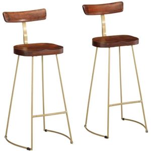Torana - Barhocker 2 Stk. 49x43x103 cm Mango Massivholz